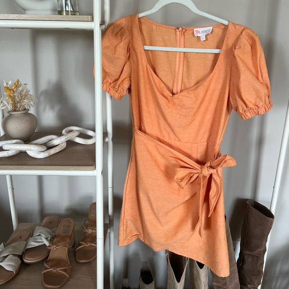 L’atiste Orange Wrap Dress - Picture 2 of 6